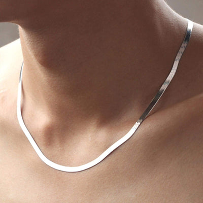Silver Thin Snack Neck Chain for Men & Boys