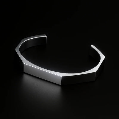 Stainless Steel Hexagon Cuff Bangle 2 Sets